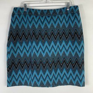 Sharagano Petite XL Skirt Women's Straight Geometric Knee Length Knit
